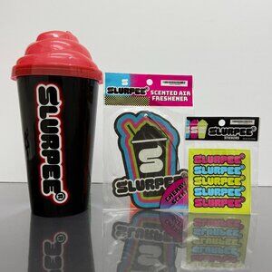 Bundle of 3 Slurpee Cup, Cherry Scented Air Freshener and Stickers NIB